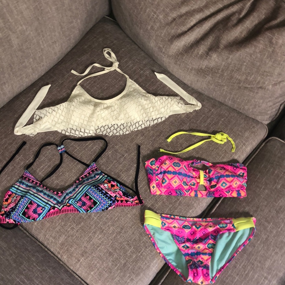 Swimsuit tops and one full set: been worn